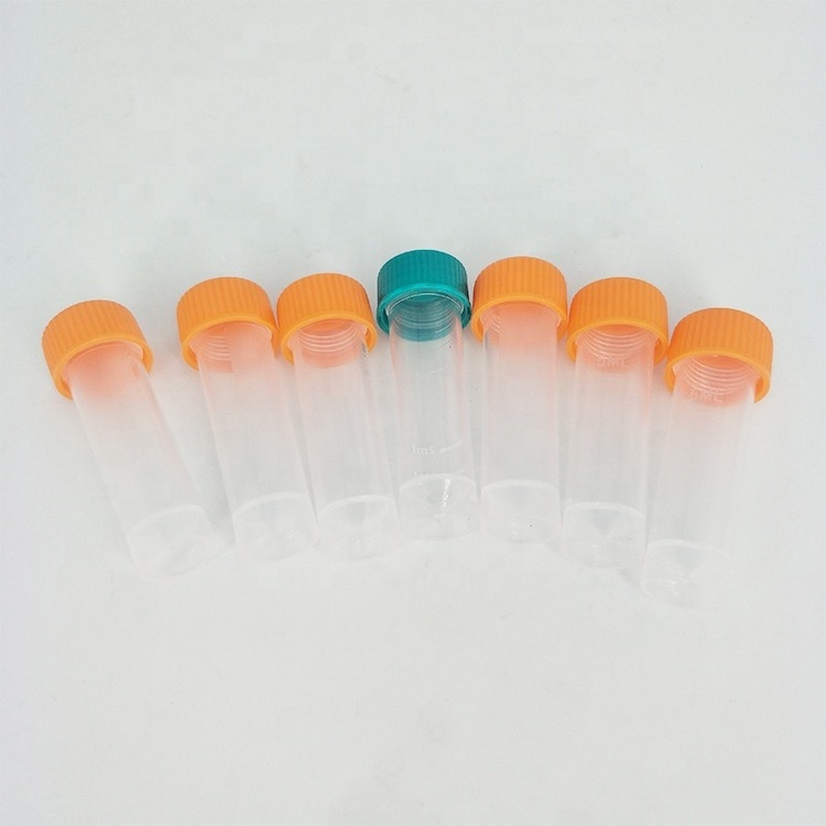 P&M different size good quality flat bottom 5ml 50 ml clear plastic test tube