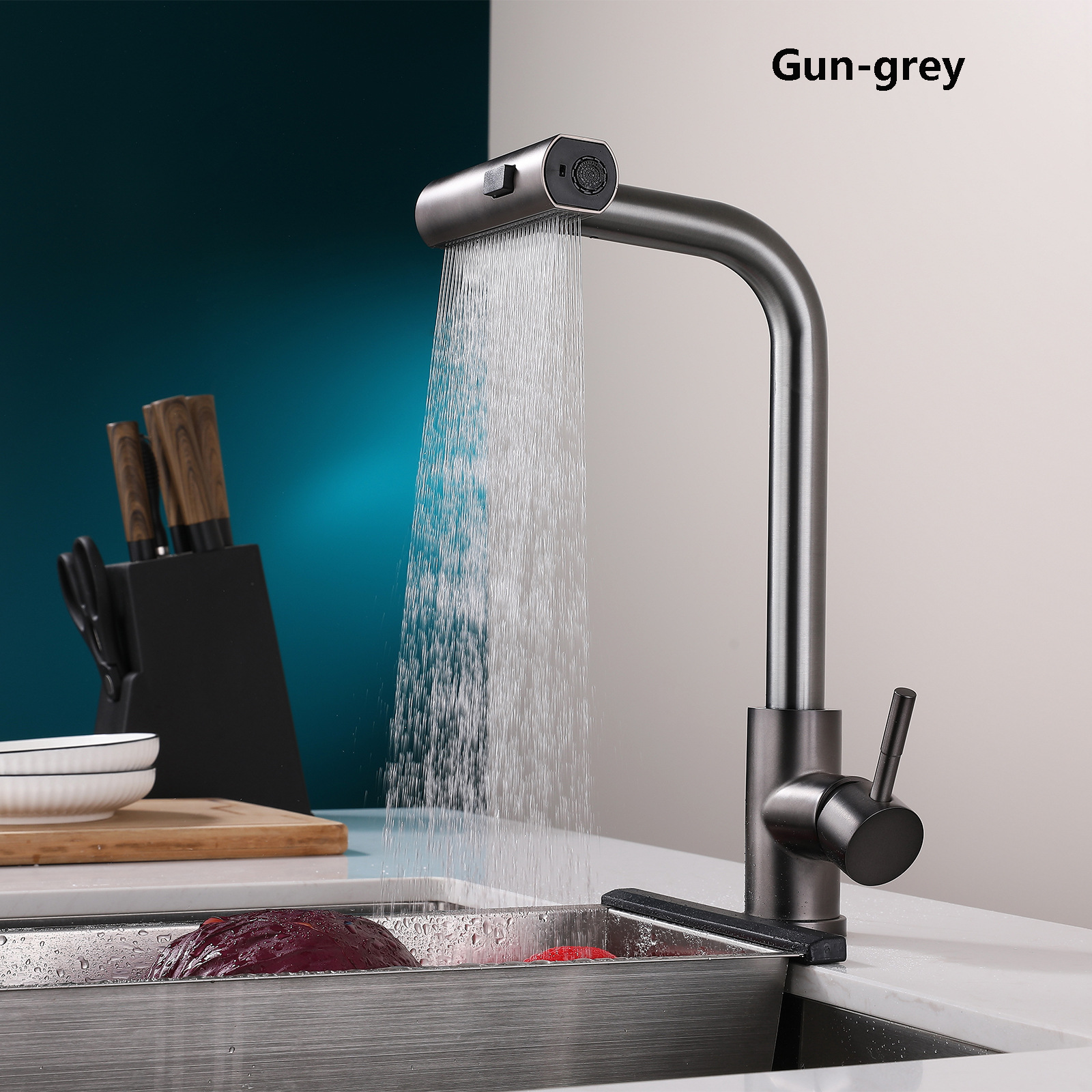 torneira monocomando para banheiro kitchen Pull Out Faucet with Rainfall Spray Head Vanity Mixer Tap Matte Black faucet kitchen