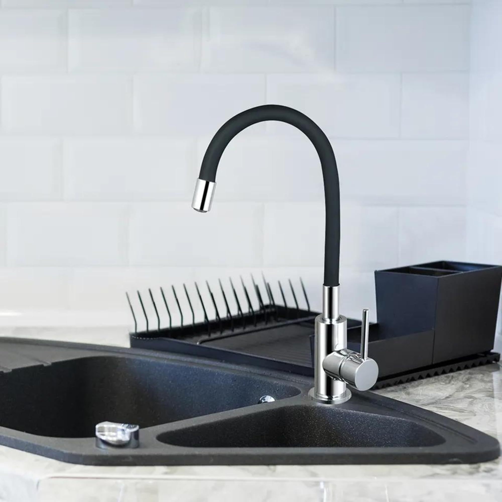 Innovative chrome hot and cold flexible hose kitchen water tap mixer high end Rotary kitchen faucet