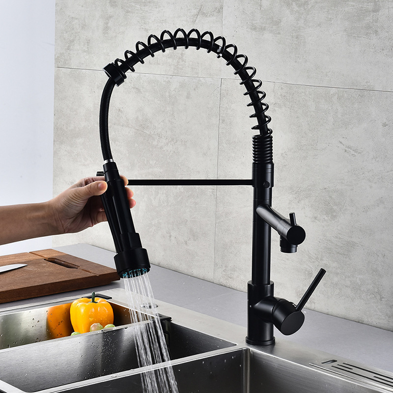 torneira cozinha goumert Pull Out Water Tap Hot and Cold Brushed Commercial Kitchen Faucet pull down kitchen faucets