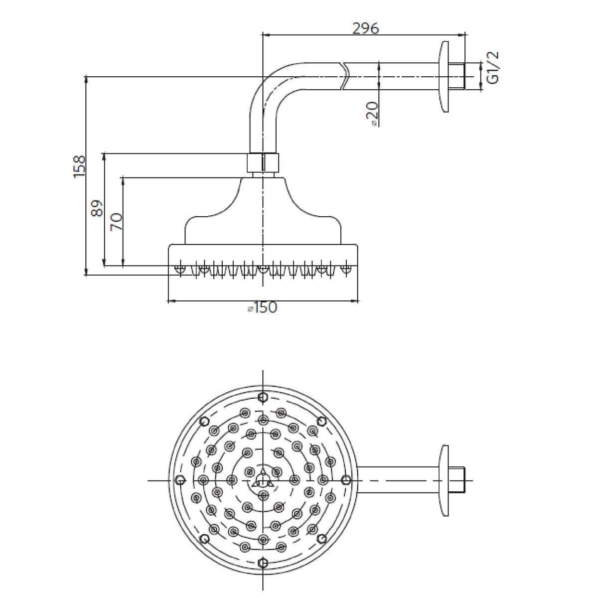 Stationary shower head built in round shower head  sprayer wall mounted shower head bathroom faucet