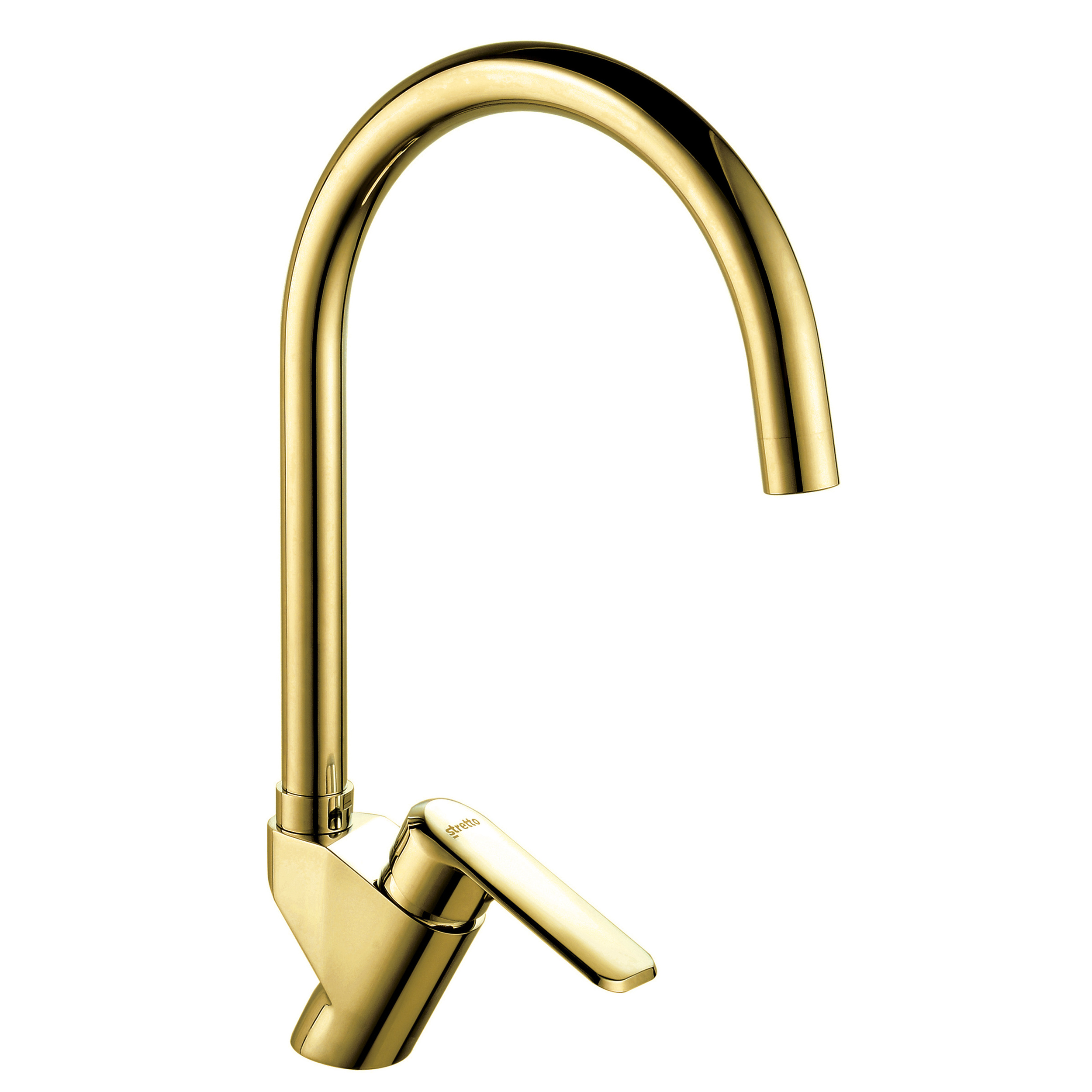 luxury goumert french industrial single hole brushed gold golden swan faucet modern kitchen sink faucet