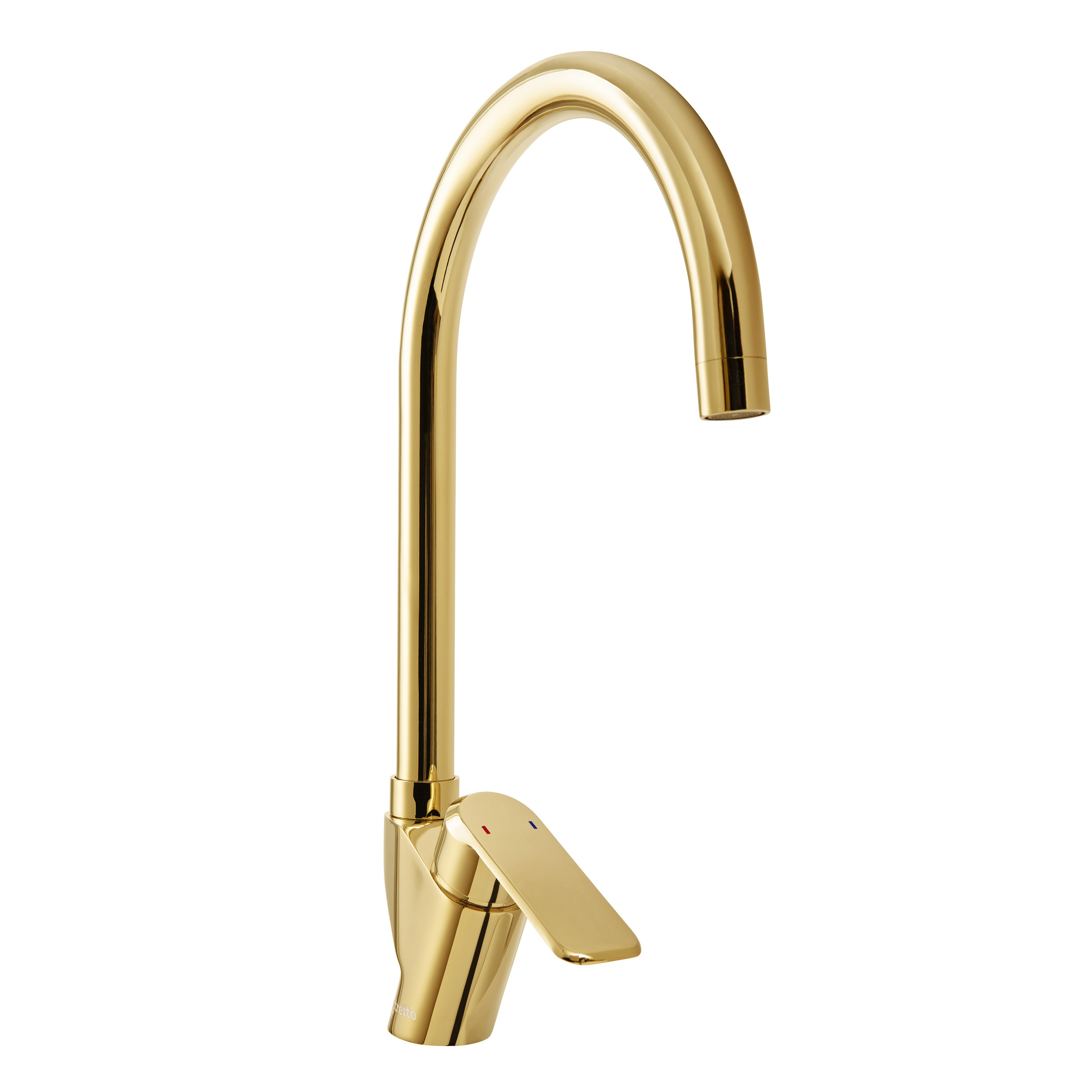 luxury goumert french industrial single hole brushed gold golden swan faucet modern kitchen sink faucet