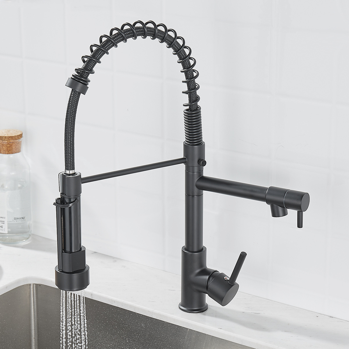 traditional classic chrome black rose gold golden pullout kitchen faucet with pull down sprayer faucet for the large kitchen tap