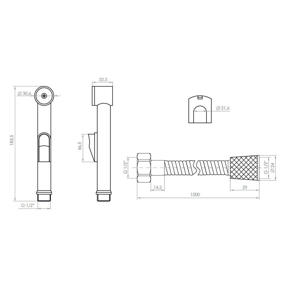 2024 new model health faucet for toilet bathroom abs plastic shattaf bidet spray mixer