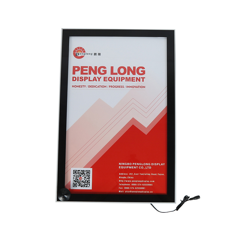 Various size magnetic crystal light box front opening acrylic crystal led frame, wall mounting crystal poster panel