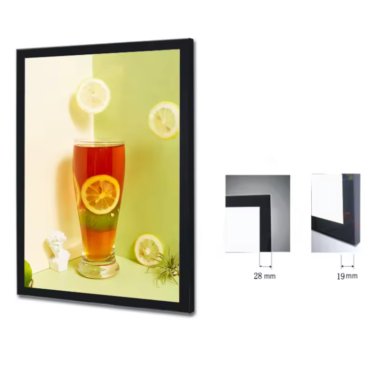 Various size magnetic crystal light box front opening acrylic crystal led frame, wall mounting crystal poster panel