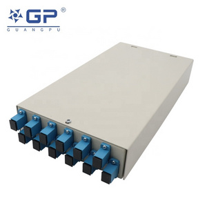 PUXIN 12 Ports 12 Cores SC/UPC APC LC/UPC Simplex Optic Fiber Terminal Box Fiber Optic ODF Patch Panel with Adapters and Pigtail