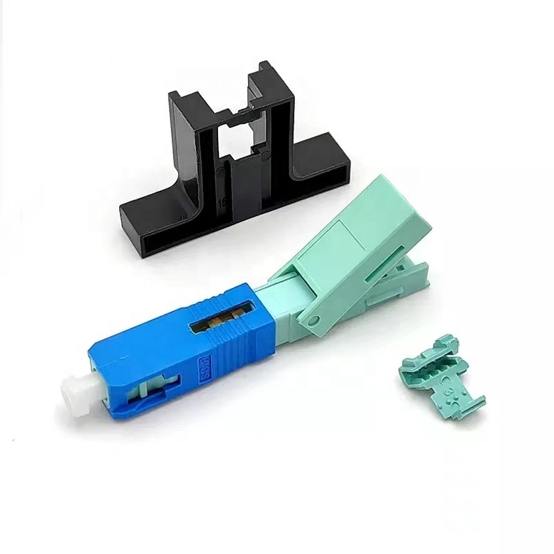 FTTH Connector SC APC UPC single mode green blue field assembly optical fast connector fiber optic quick connector for ftth drop