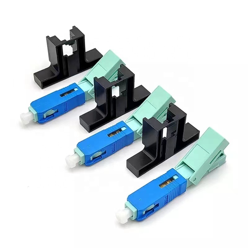 FTTH Connector SC APC UPC single mode green blue field assembly optical fast connector fiber optic quick connector for ftth drop