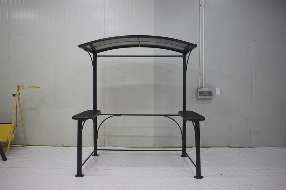 2.18*1.43*2.13-2.29M Barbecue Gazebo, Garden Gazebo, Garden Canopy Grill House Made of Aluminium and Iron