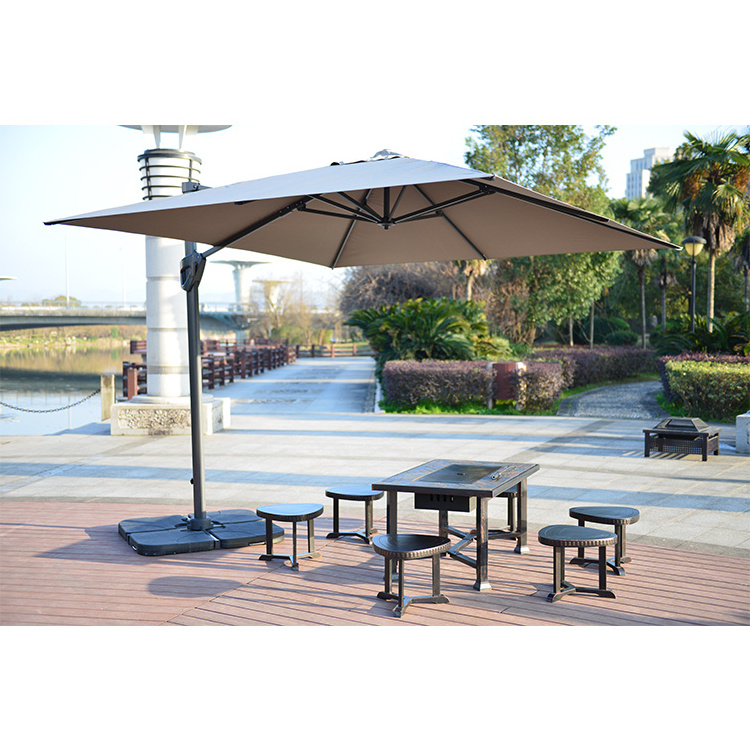 Best Selling Cantilever Umbrellas Parasol Luxury Restaurant Custom Patio Garden Outdoor Collapsible Outdoor Furniture 3m 150cm