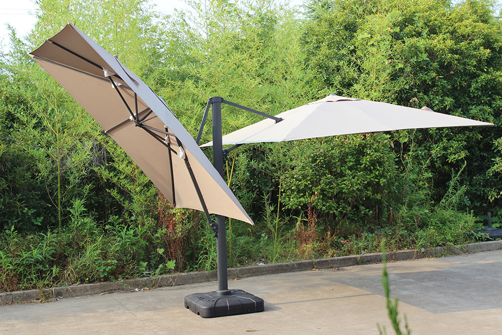 Outdoor Furniture Garden Double Canopy Umbrella Cantilever Large Parasol 3m Patio Parasol Economic Umbrellas For Beach