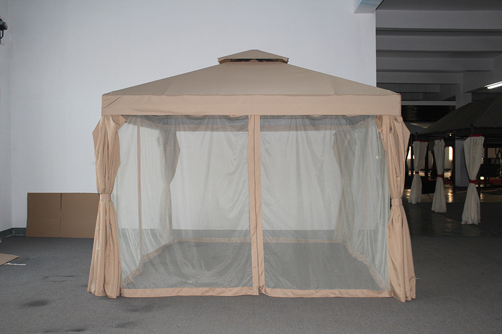 Outdoor Waterproof Double Roof Aluminum Pole Gazebo Tent Gazebo With Mosquito Netting