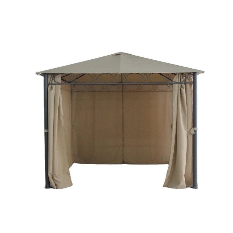 steel metal gazebo outdoor garden polyester curtain