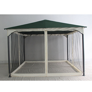 HIgh Quality canvas canopy replacement cover waterproof sun protection outdoor gazebo with Mosquito Netting