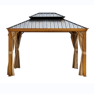 3X3.65X2.85M HIGH QUALITY PERGOLA DOUBLE TOPPED METAL OUTDOOR GAZEBO FOR GARDEN SUPPLIES