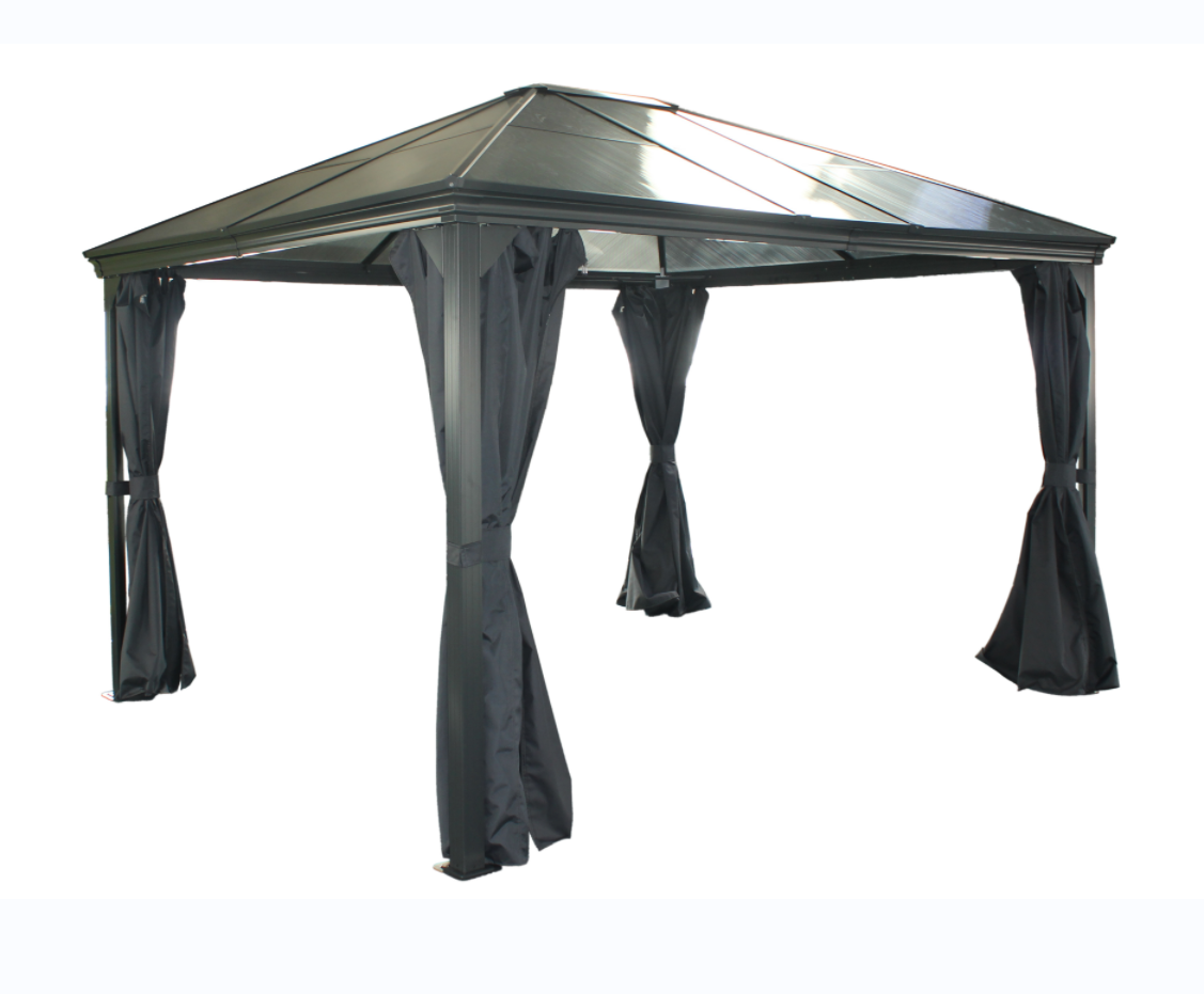 3x3.65x2.6M HIGH QUALITY PERGOLA SINGLE TOPPED POLYCARBONATE ROOF OUTDOOR GAZEBO FOR GARDEN SUPPLIES