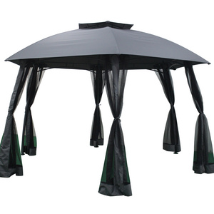 Metal Frame Gazebo hexagonal oblique metal gazebo Hexagonal Steel Gazebo