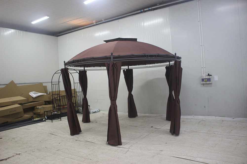 Gazebo 3x3m  Double Roof Tool Free Assembling And Online Package Canopy Gazebo Outdoor