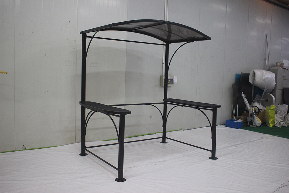 2.18*1.43*2.13-2.29M Barbecue Gazebo, Garden Gazebo, Garden Canopy Grill House Made of Aluminium and Iron