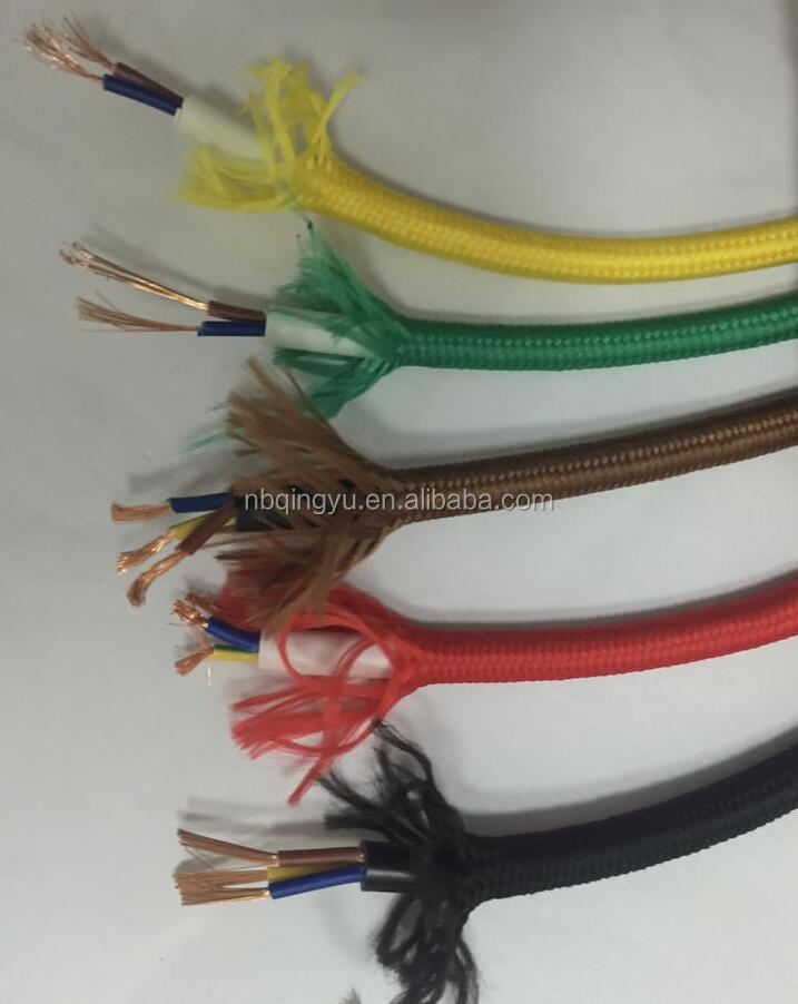 Fabric cable 2*0.75 3*0.75 textile electric wire cable vintage lamp cotton braided cable