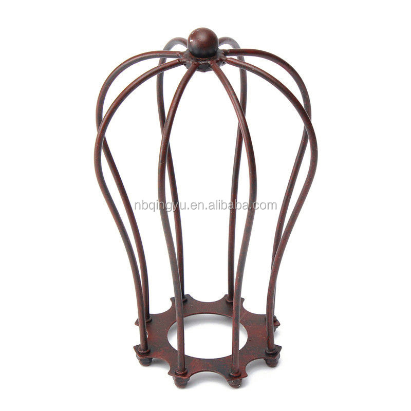 Rustic Crown Shape Vintage Clamp On Lamp Guard Metal Edison Bulb Cover Shades for Cafe Bar wire lamp shade