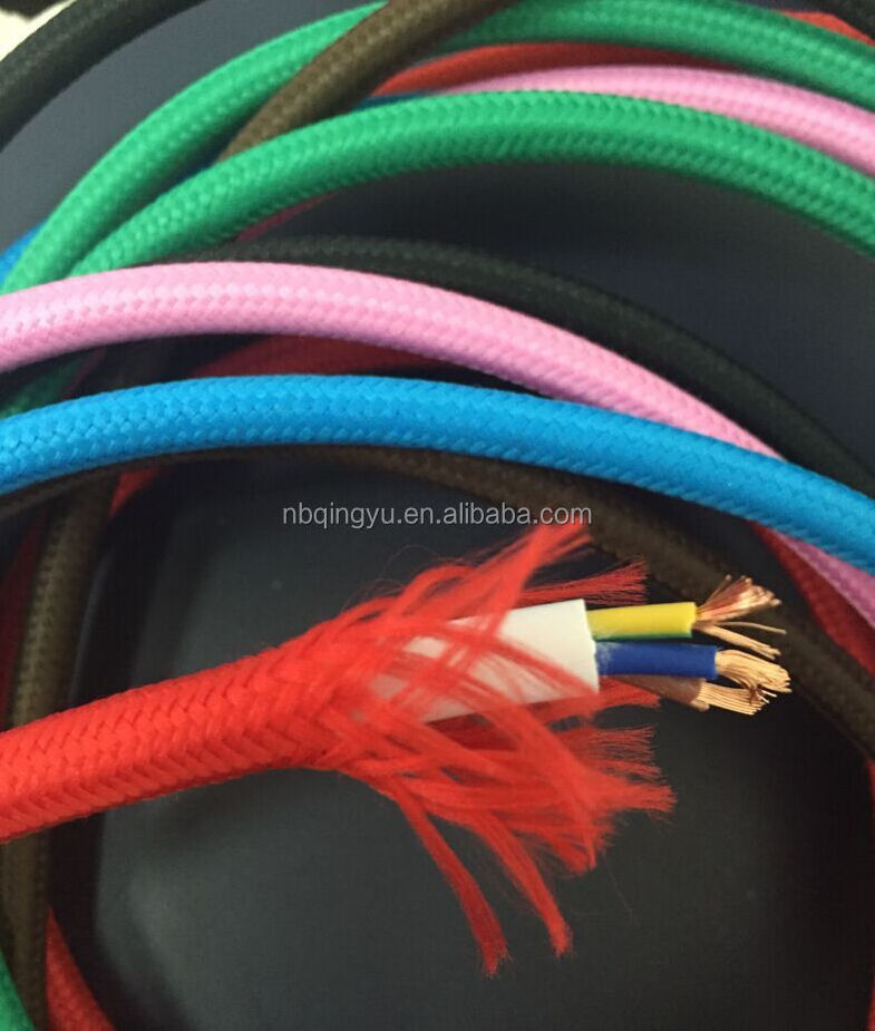 Fabric cable 2*0.75 3*0.75 textile electric wire cable vintage lamp cotton braided cable