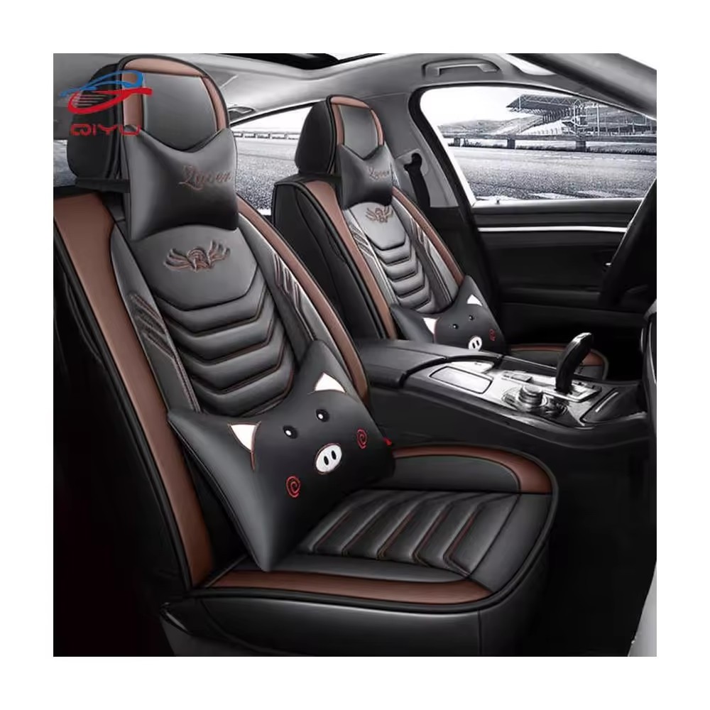 QIYU Factory 1PC Universal Durable Breathable Cushion Protector Luxury PU Leather Full Car Seat Cover for Tiguan Camry A3 A4