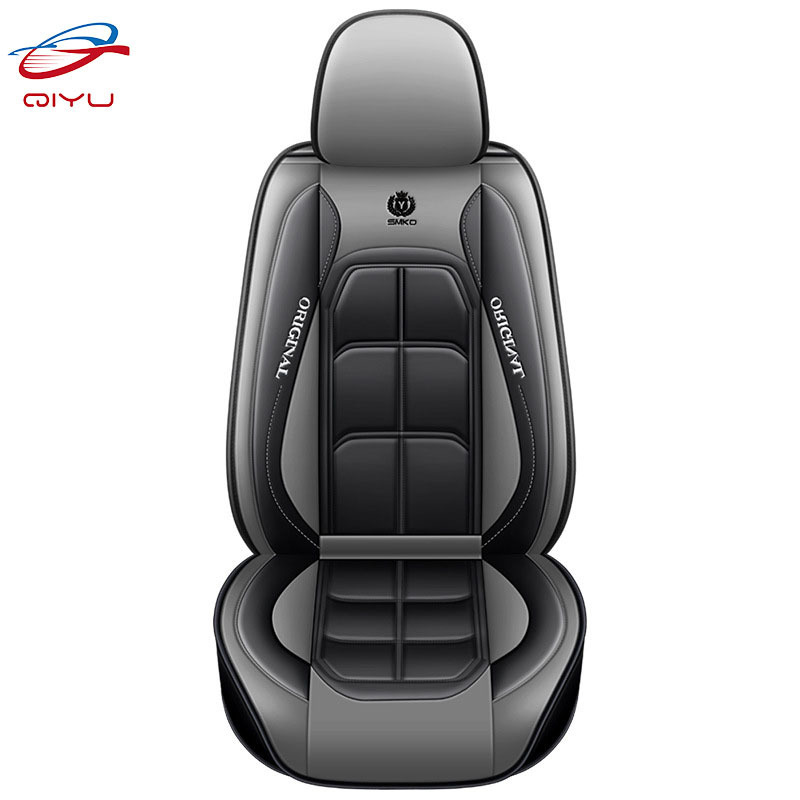 QIYU Factory 1Set PU Leather Car Seat Cover Waterproof Car Seat Covers Set OEM ODM Four Seasons Leather Seat Cover 9 Pcs