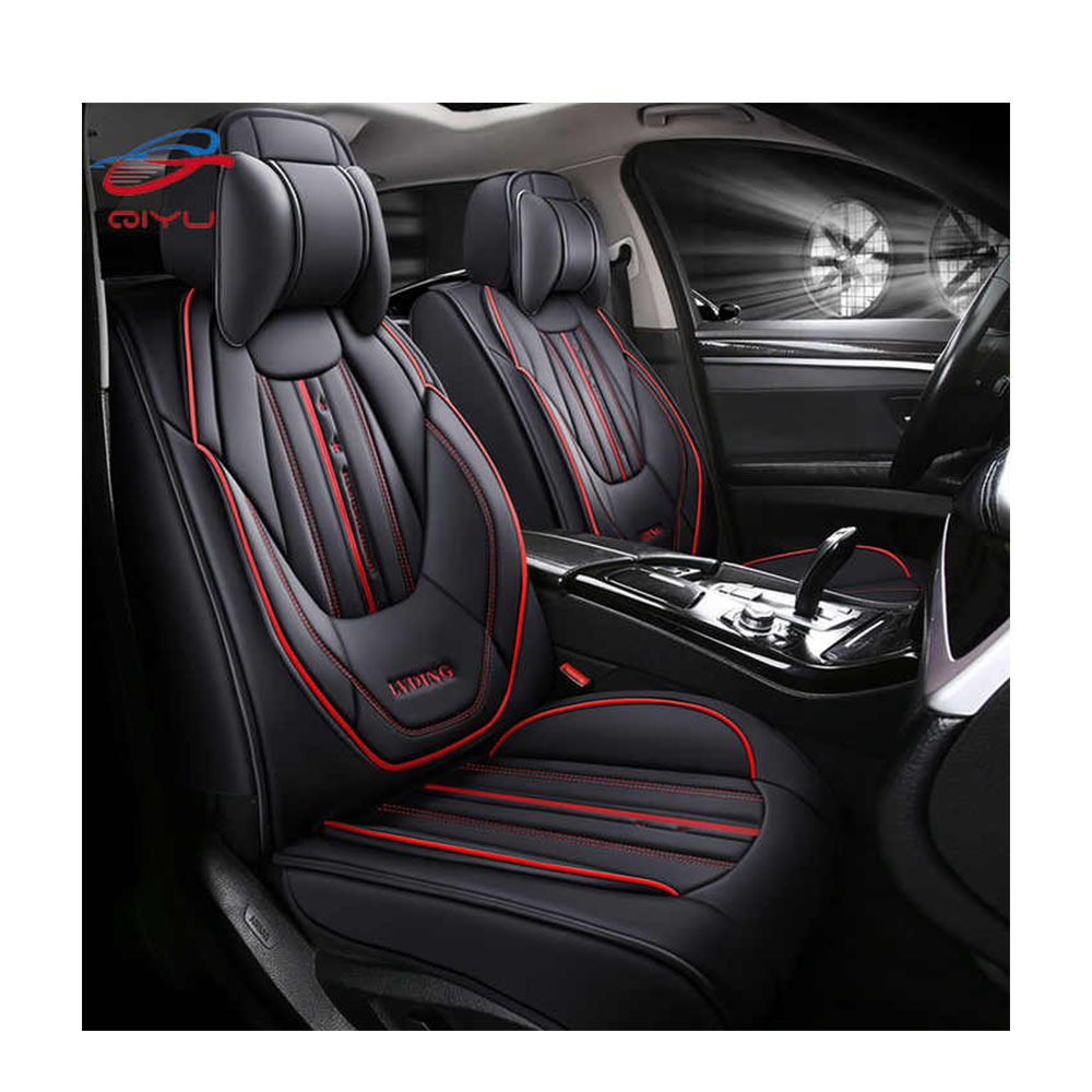 QIYU Factory Luxury 1PC Full Set Cover Car Seat Covers Universal PU Leather Seat Cushion Non-slip Protector(Only One Seat Cover)