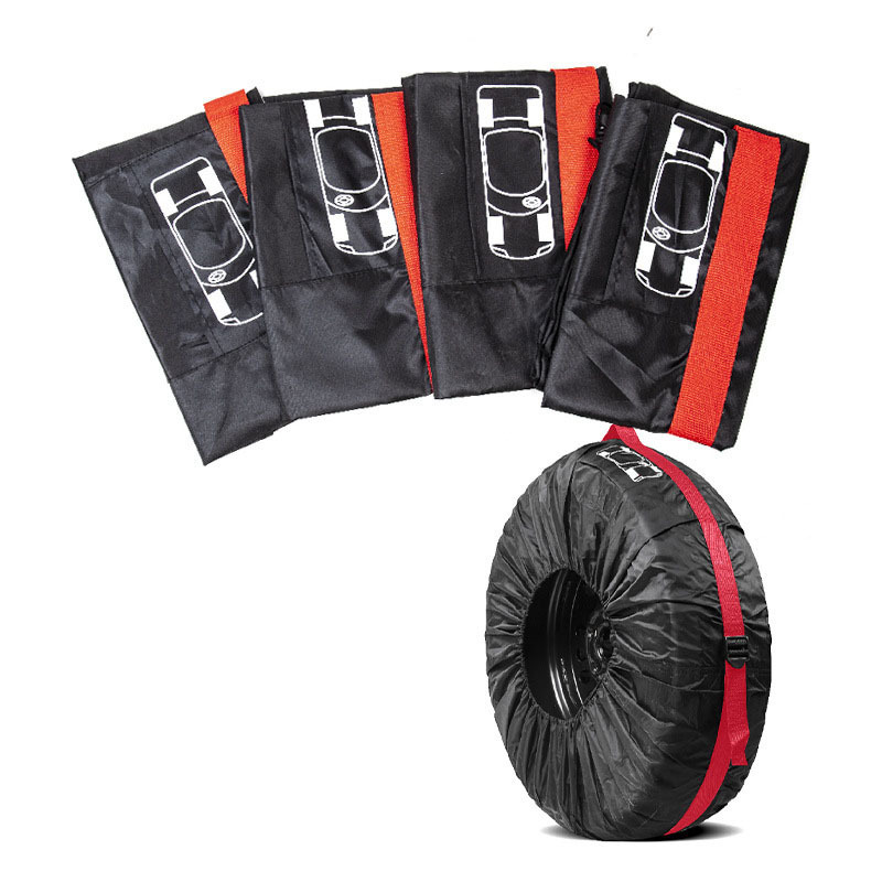 QIYU Factory 4PCS Auto Tyre Accessories-Sports Style Tire Cover Winter Summer Storage Bags for Spare Tires Wheel Protector