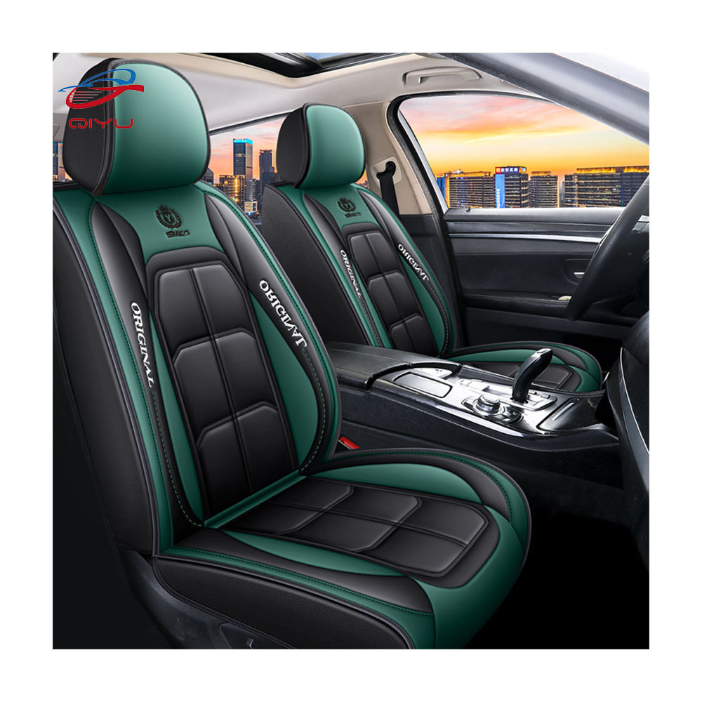 QIYU Factory 1Set PU Leather Car Seat Cover Waterproof Car Seat Covers Set OEM ODM Four Seasons Leather Seat Cover 9 Pcs