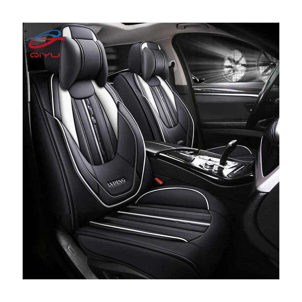 QIYU Factory Luxury 1PC Full Set Cover Car Seat Covers Universal PU Leather Seat Cushion Non-slip Protector(Only One Seat Cover)