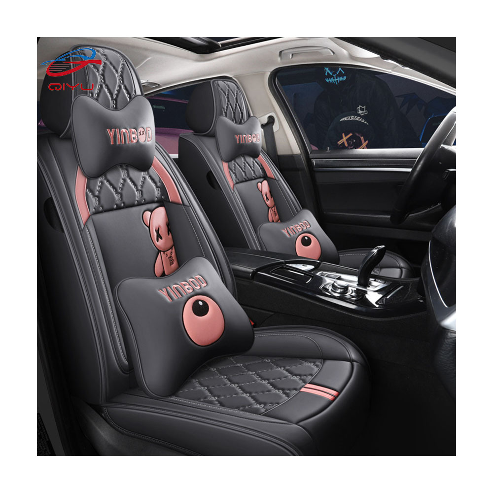 QIYU Factory 1Set Luxury Car Protector Full Set of Leather Seat Cover for Most Five Seats Universal Fit for Honda Corolla Models