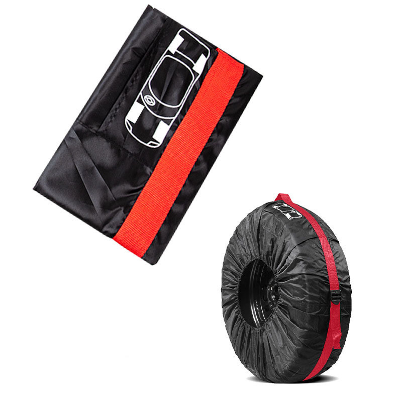 QIYU Factory 4PCS Auto Tyre Accessories-Sports Style Tire Cover Winter Summer Storage Bags for Spare Tires Wheel Protector