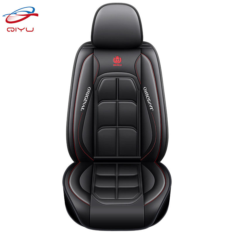 QIYU Factory 1Set PU Leather Car Seat Cover Waterproof Car Seat Covers Set OEM ODM Four Seasons Leather Seat Cover 9 Pcs