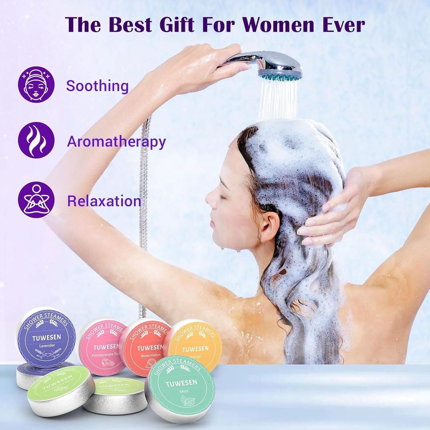 Skymoving New Custom Private Label Organic Shower Tablets Relief Natural Shower Streamer Fresh Shower Bombs for Aromatherapy