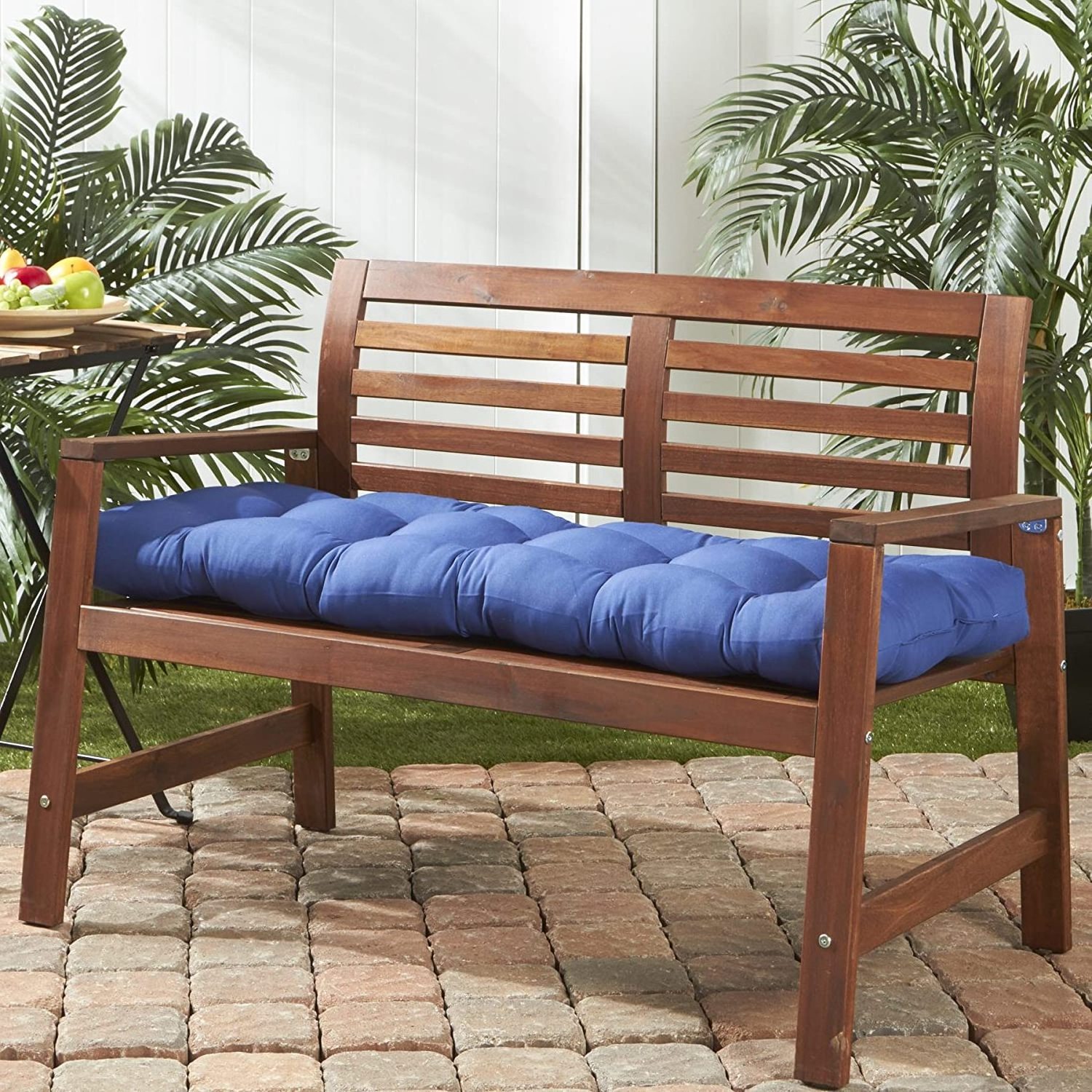 New Home Fashions Waterproof Outdoor Seat Bench Cushions with Ties