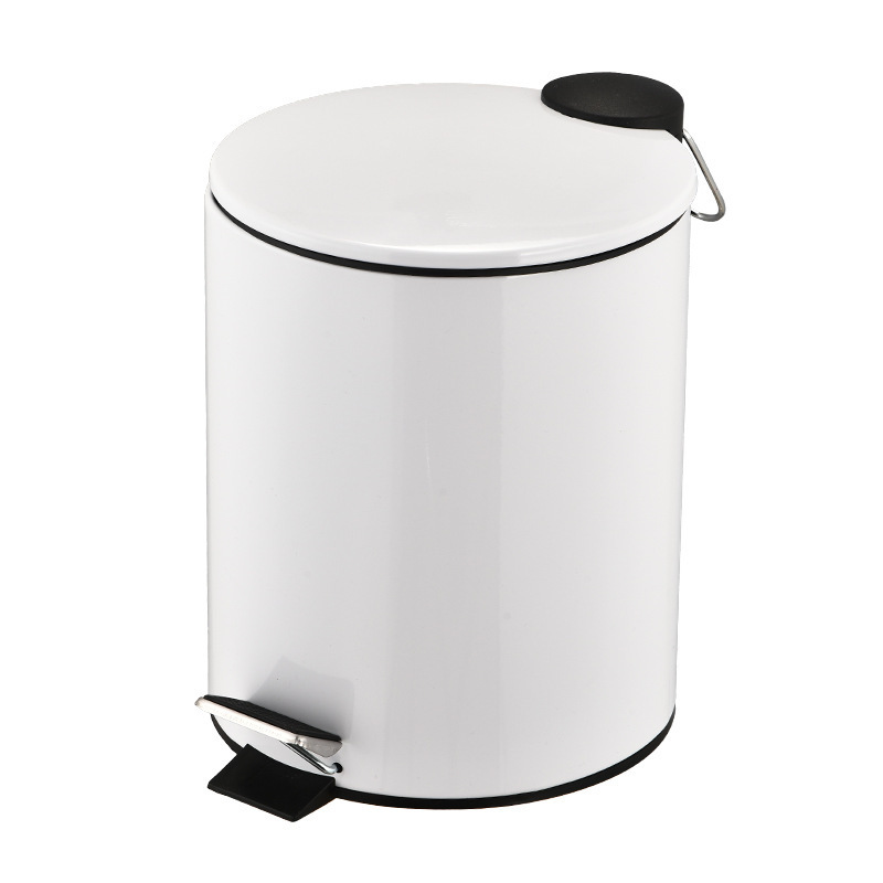 New Matt Black Design Stainless Steel Spiral Pedal Bin Kitchen Trash Can Waste Bin Dust Bin For Indoor