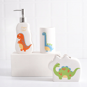 New Funny Design Cartoon baby ceramic bathroom accessories sets for kids Bathroom Products Accessories