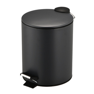 New Matt Black Design Stainless Steel Spiral Pedal Bin Kitchen Trash Can Waste Bin Dust Bin For Indoor