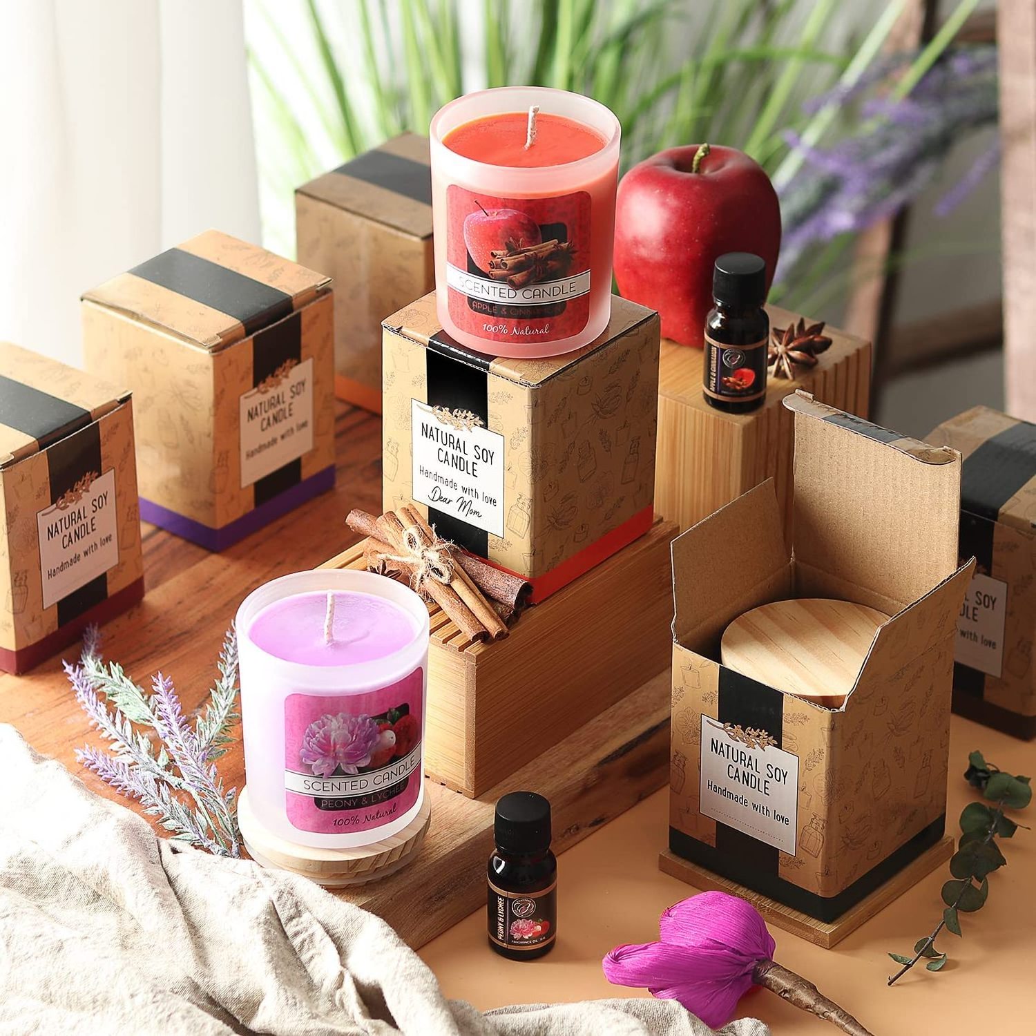 Deluxe DIY candles making kit set Wholesale super easy handmade scented beeswax DIY candles making kit with jar