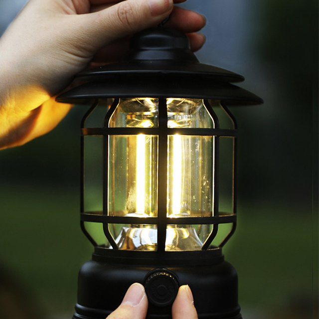 USB Rechargeable Waterproof Portable Camping Lamp Solar Emergency LED Outdoor Hanging Camping Lantern