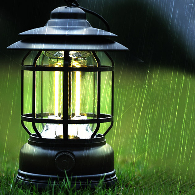 USB Rechargeable Waterproof Portable Camping Lamp Solar Emergency LED Outdoor Hanging Camping Lantern