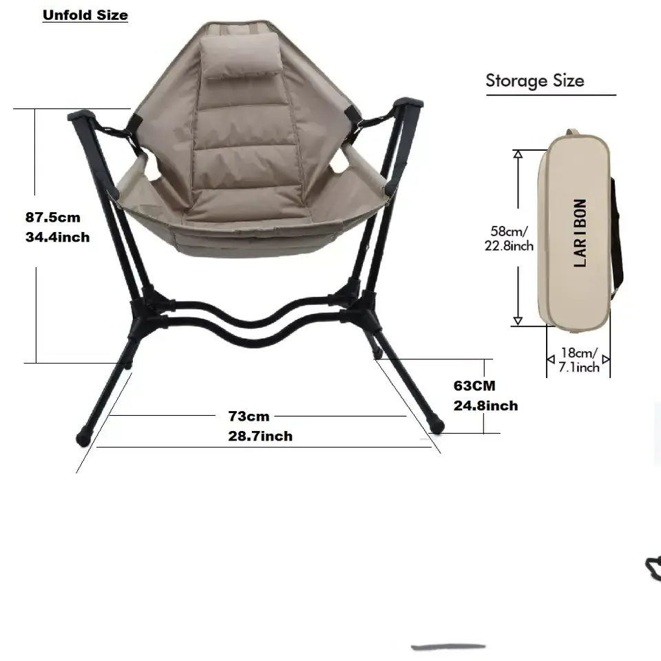 Laribon portable ultra-light folding camping rocking chair beach moon rocking chair