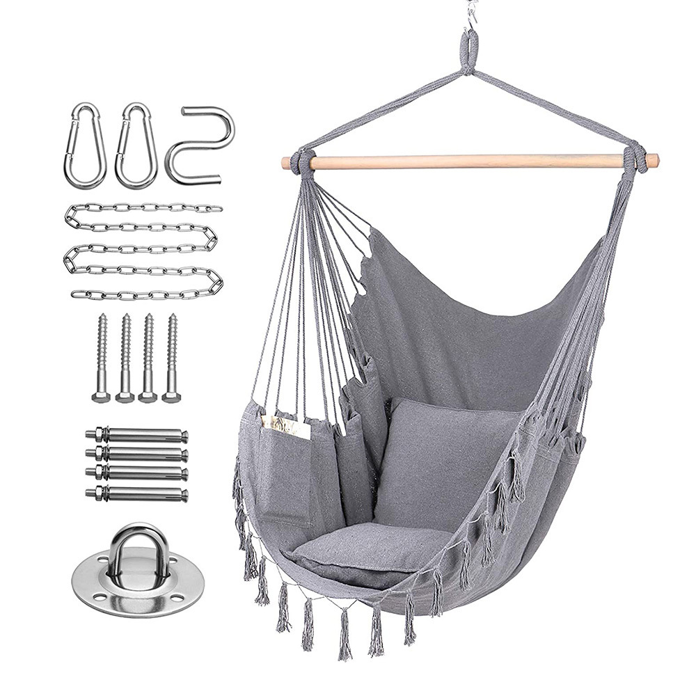 Patio Garden Macrame Hammock Hanging Swings for Adults Indoor