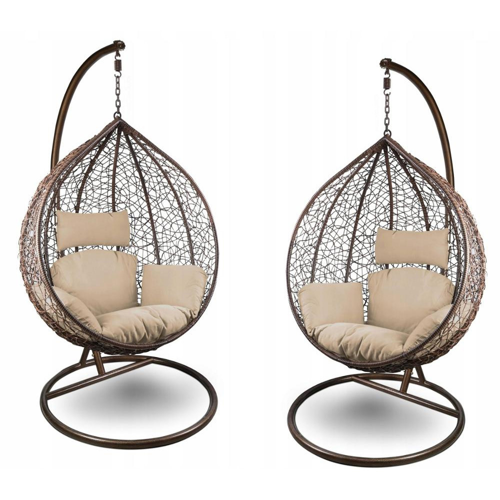 Luxury Wicker Rattan Garden Hanging Chair Outdoor with Swing Stand