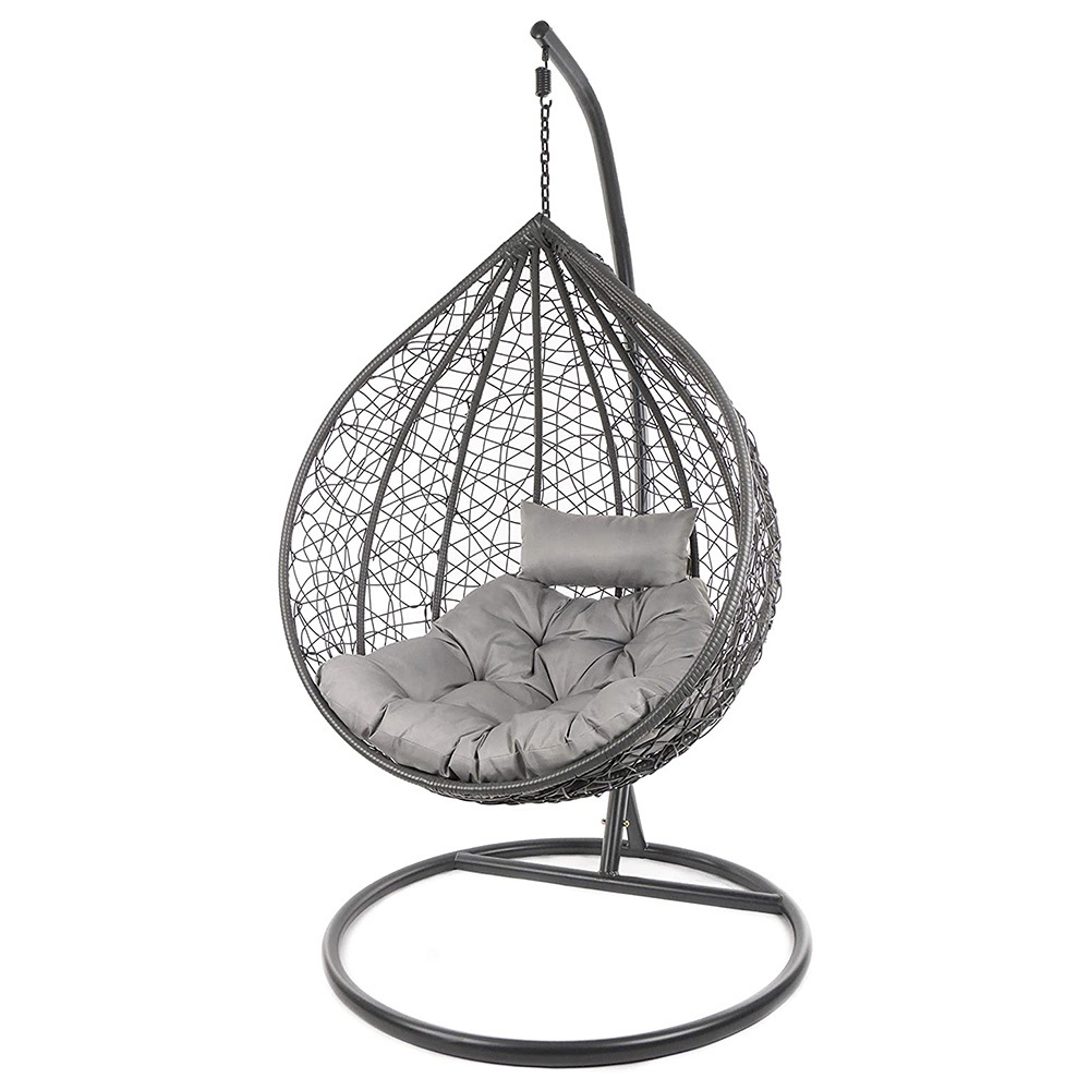 Luxury Wicker Rattan Garden Hanging Chair Outdoor with Swing Stand