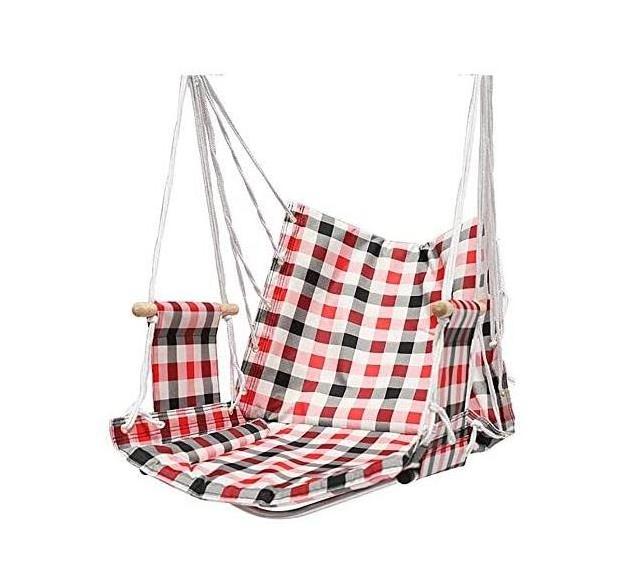 Heavy-Duty Portable Wooden Stick Hammock Swing Chair with Armrests for Yard, Bedroom, Patio, Porch, Indoor, Outdoor